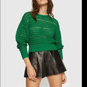 Rebecca Minkoff Green Crochet Sweater